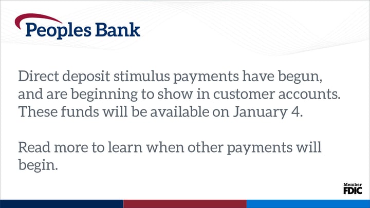Peoples Bank image on stimulus payments